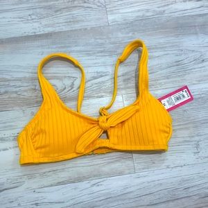Yellow tied swim top